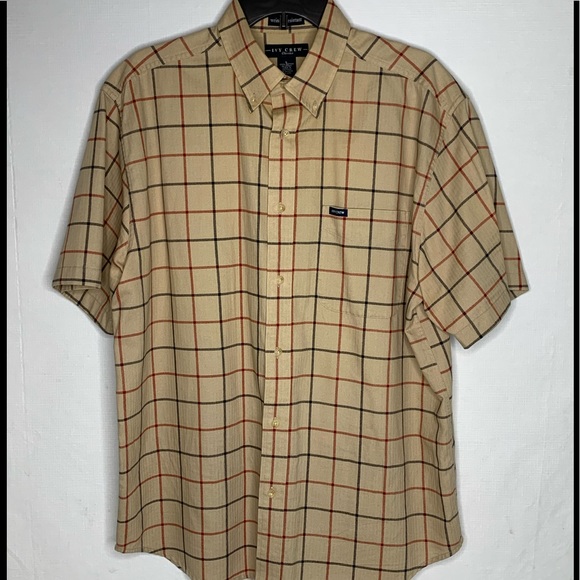 Ivy Crew Classics Men’s Shirt Button Down Wrinkle Resistant Short Sleeve Size L - Picture 1 of 5
